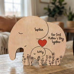 Our 1st Mother's Day Together - Elephant Mom & Baby - Floral Style - Personalized Puzzle