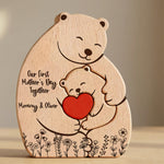 Our 1st Mother's Day Together - Mama Bear Mom & Baby Cub - Floral Style - Personalized Puzzle