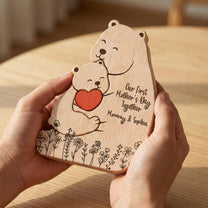 Our 1st Mother's Day Together - Mama Bear Mom & Baby Cub - Floral Style - Personalized Puzzle