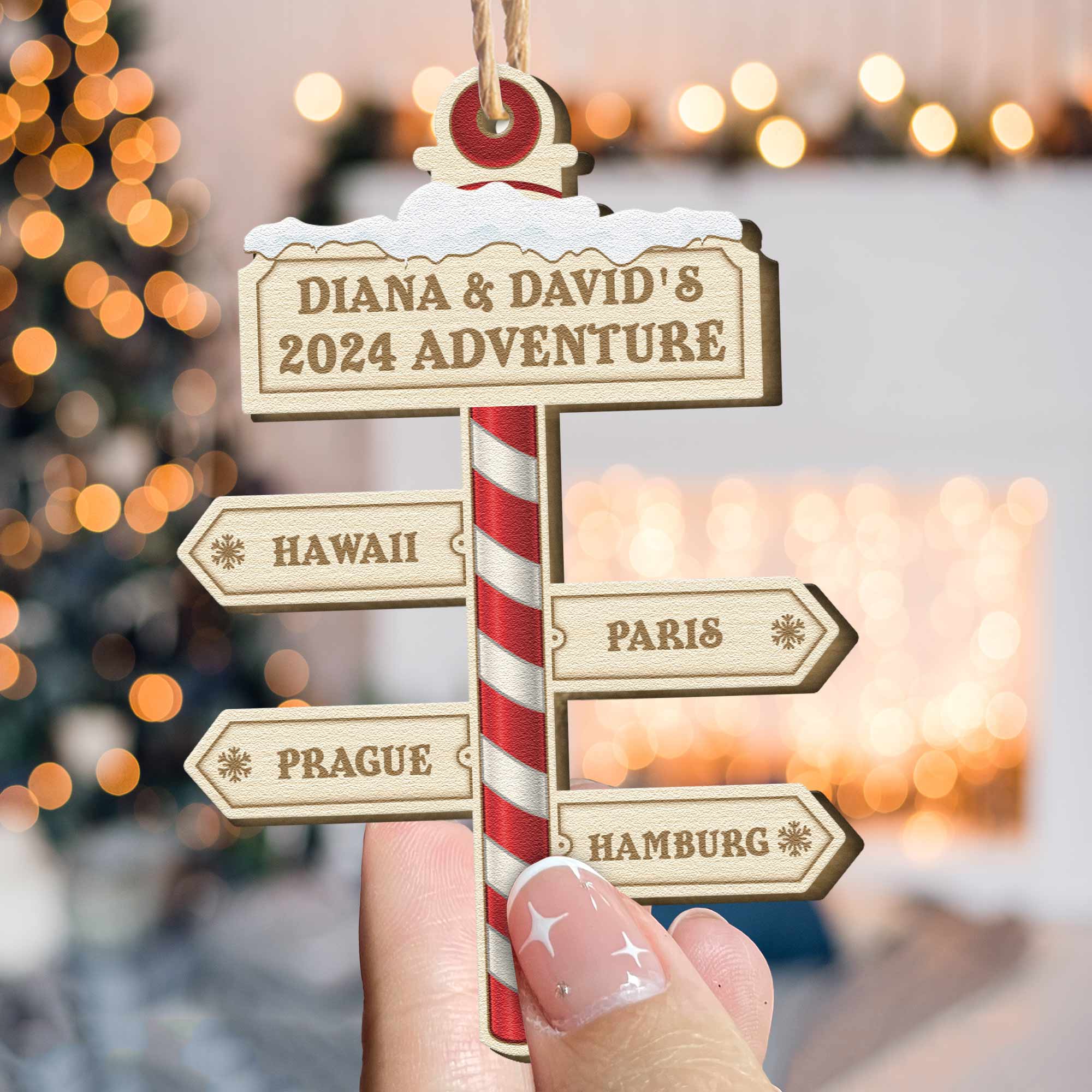 Our Adventure 2024 - Personalized Wooden Ornament