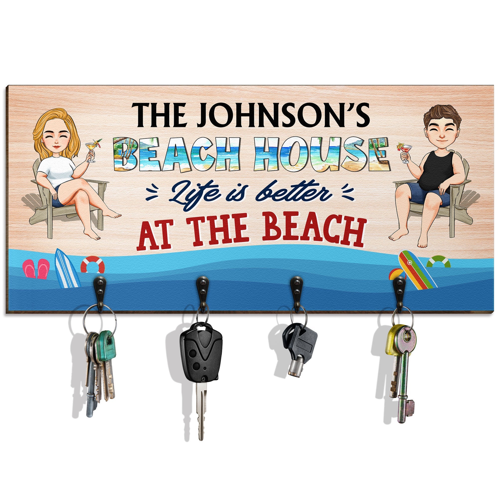 Customised Keystand Our Beach House - Personalized Custom Key Holder – Macorner