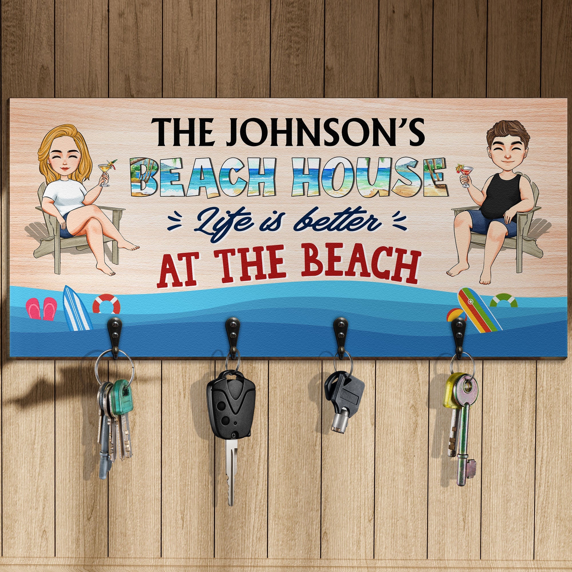 Our Beach House - Personalized Key Holder