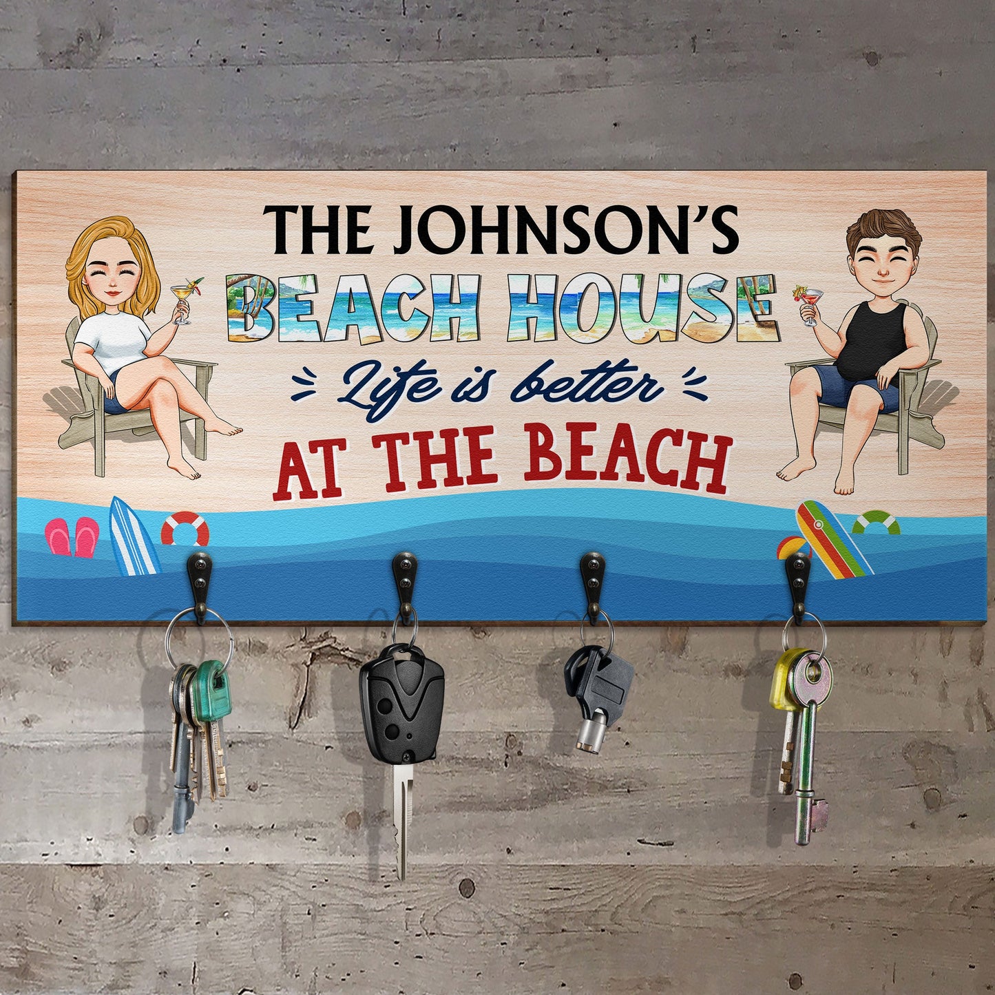 Our Beach House - Personalized Custom Key Holder