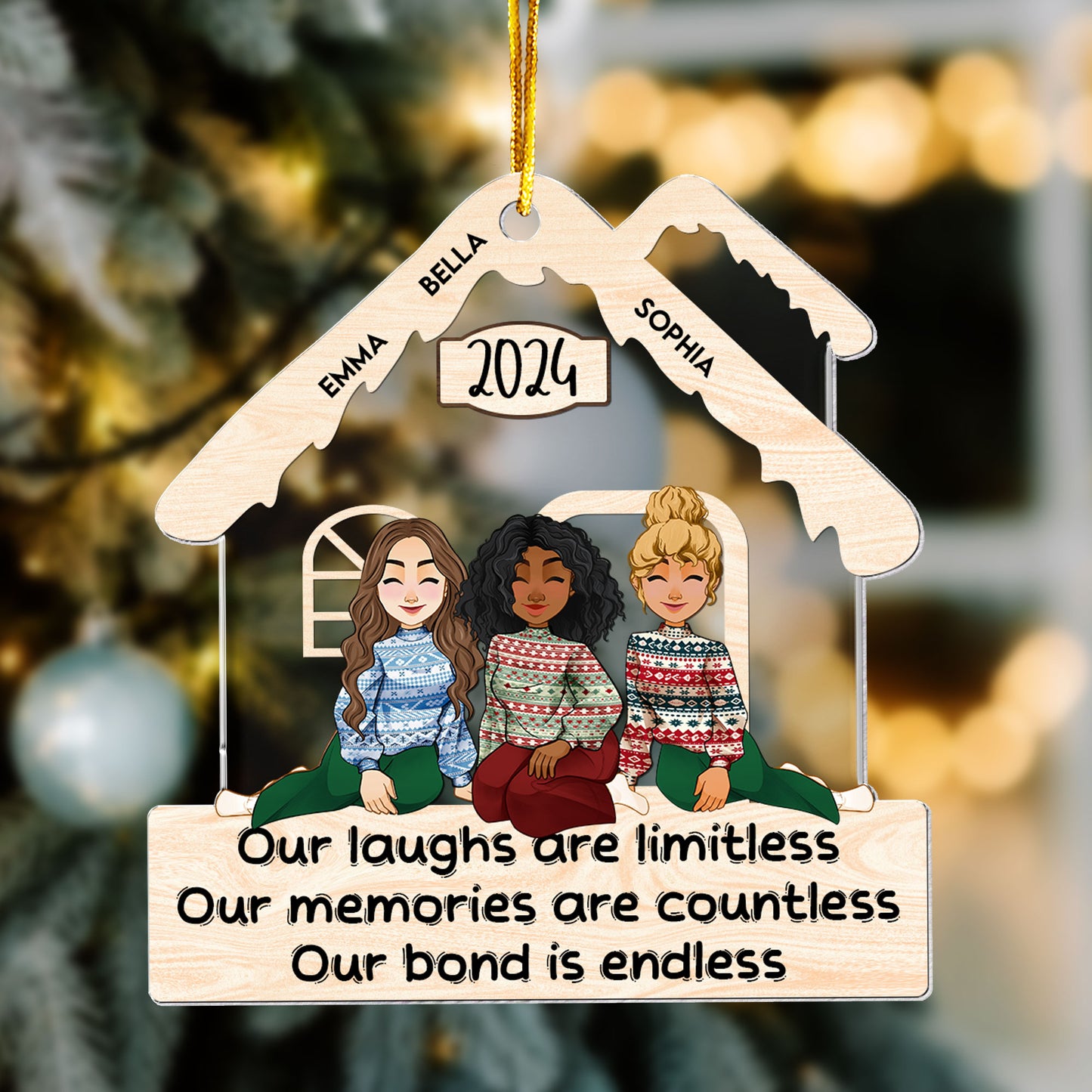 Our Bond Is Endless - Personalized Acrylic Ornament