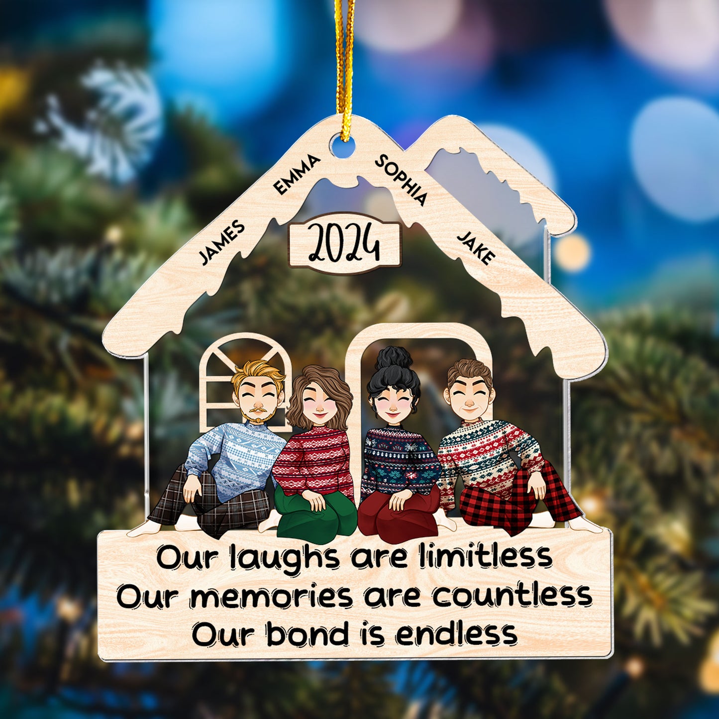 Our Bond Is Endless - Personalized Acrylic Ornament