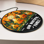 Our Bootiful Family - Personalized Stained Glass Window Hanging Suncatcher