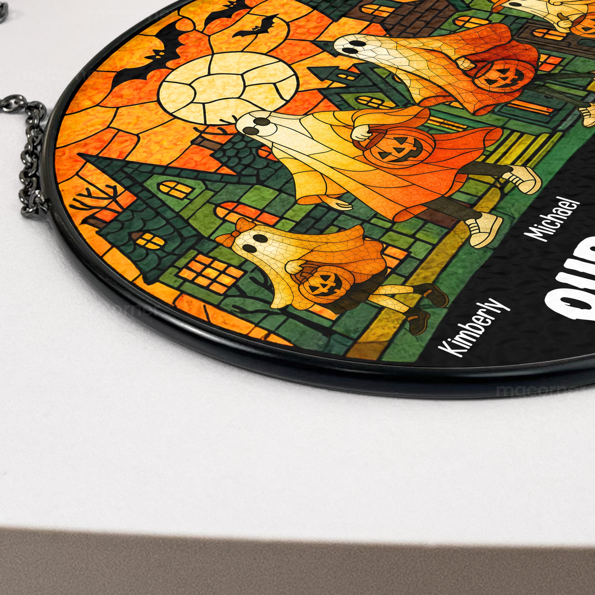 Our Bootiful Family - Personalized Stained Glass Window Hanging Suncatcher