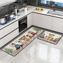 Our Christmas Family Sitting Vintage Style - Personalized Runner Rug