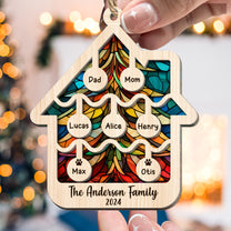 Our Family At Christmas 2024 - Personalized Suncatcher Ornament