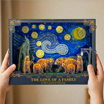 Our Family - Bear Family - Starry Night Theme - Personalized DIY Book Nook Kit