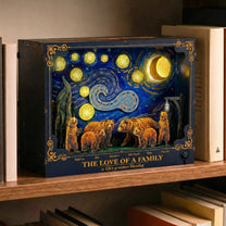 Our Family - Bear Family - Starry Night Theme - Personalized DIY Book Nook Kit