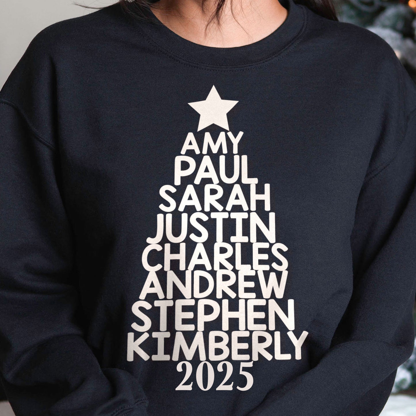 Our Family Christmas Tree 2025 - Personalized SweatShirt