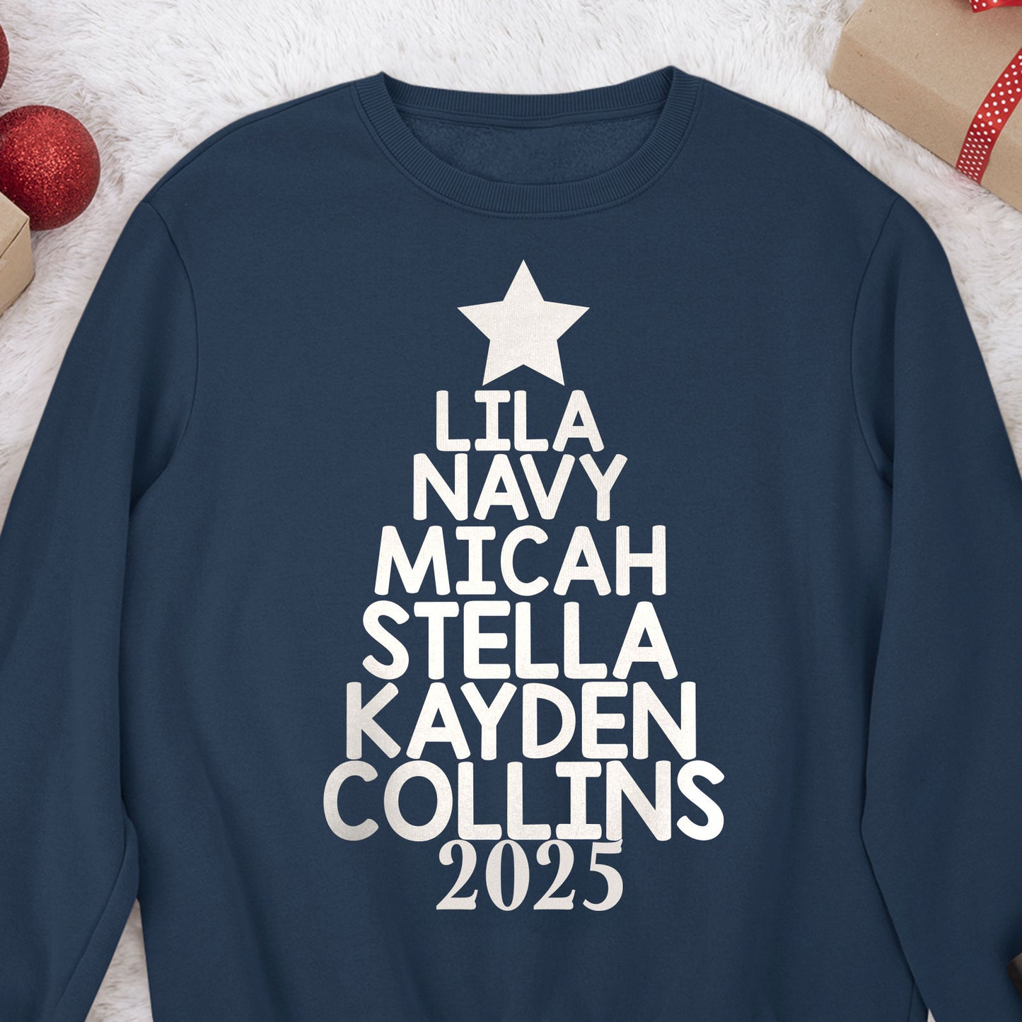 Our Family Christmas Tree 2025 - Personalized SweatShirt