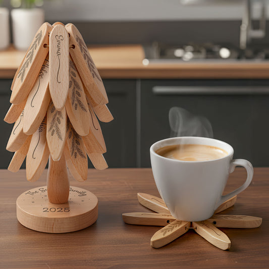 Our Family Love Engraved - Personalized Trivet Tree