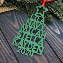 Custom Family Names 2024 Christmas Tree Up To 14 Names - Personalized Family Ornament