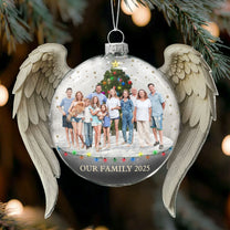 Our Family Photo Christmas Ornament - Personalized Glass Photo Ornament