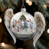 Our Family Photo Christmas Ornament - Personalized Glass Photo Ornament
