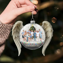 Our Family Photo Christmas Ornament - Personalized Glass Photo Ornament