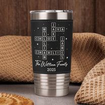 Our Family Scrabble - Personalized 20oz Leather Wrapped Tumbler