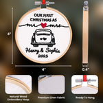 Our First Christmas As Mr & Mrs - Personalized Embroidered Ornament