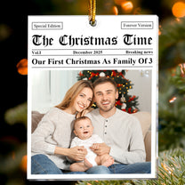 Our First Christmas As, For 1st Baby, New Parents, New Grandparents - Personalized Acrylic Photo Ornament