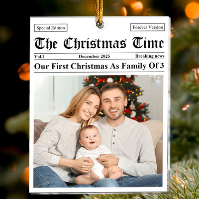 Our First Christmas As, For 1st Baby, New Parents, New Grandparents - Personalized Acrylic Photo Ornament