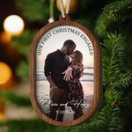 Our First Christmas Couple Christmas Ornament 2 Layers - Personalized Wooden Photo Ornament
