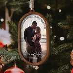 Our First Christmas Couple Christmas Ornament 2 Layers - Personalized Wooden Photo Ornament