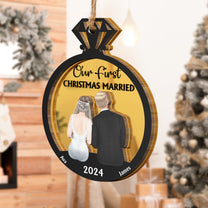 Our First Christmas Married - Personalized Mirror Ornament