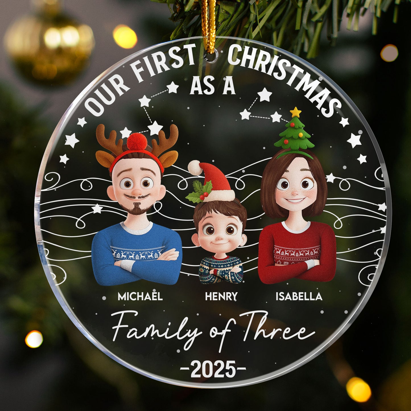 Our First Christmas 2025 - New Version - Personalized Acrylic Ornament