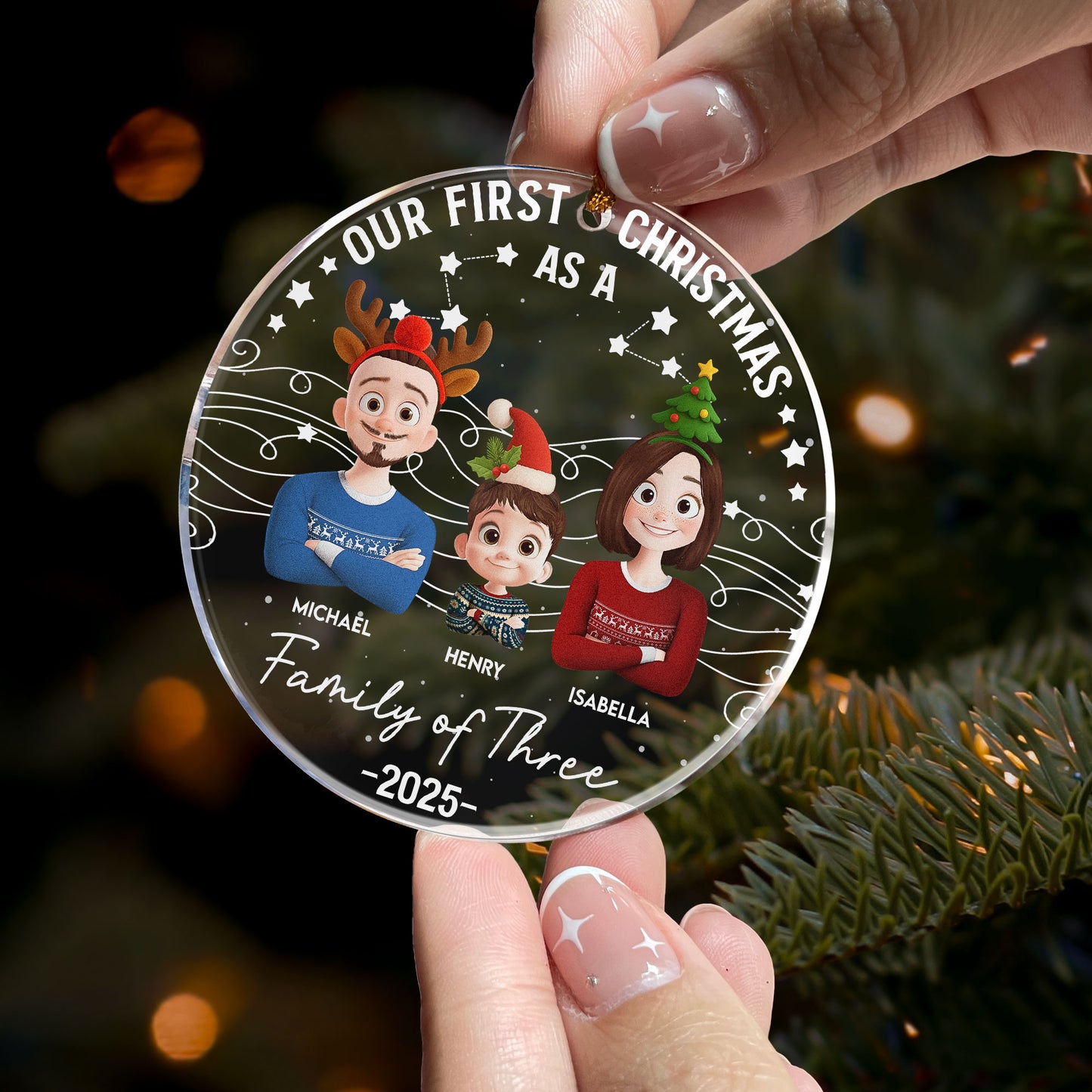 Our First Christmas 2025 - New Version - Personalized Acrylic Ornament