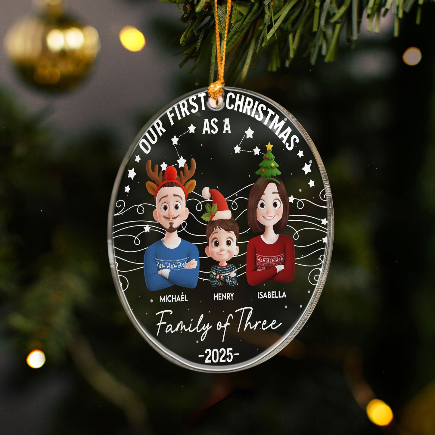 Our First Christmas 2025 - New Version - Personalized Acrylic Ornament
