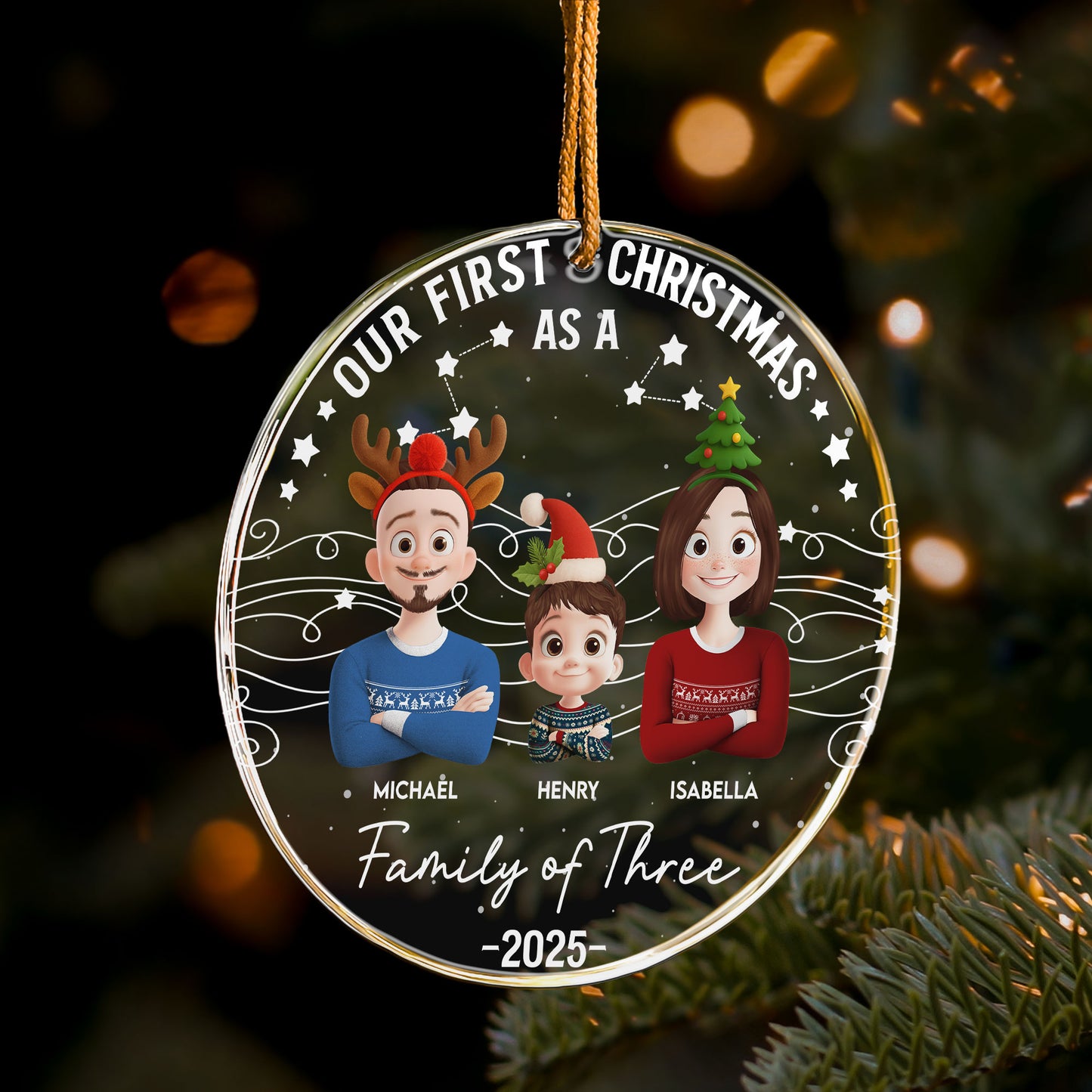 Our First Christmas 2025 - New Version - Personalized Acrylic Ornament