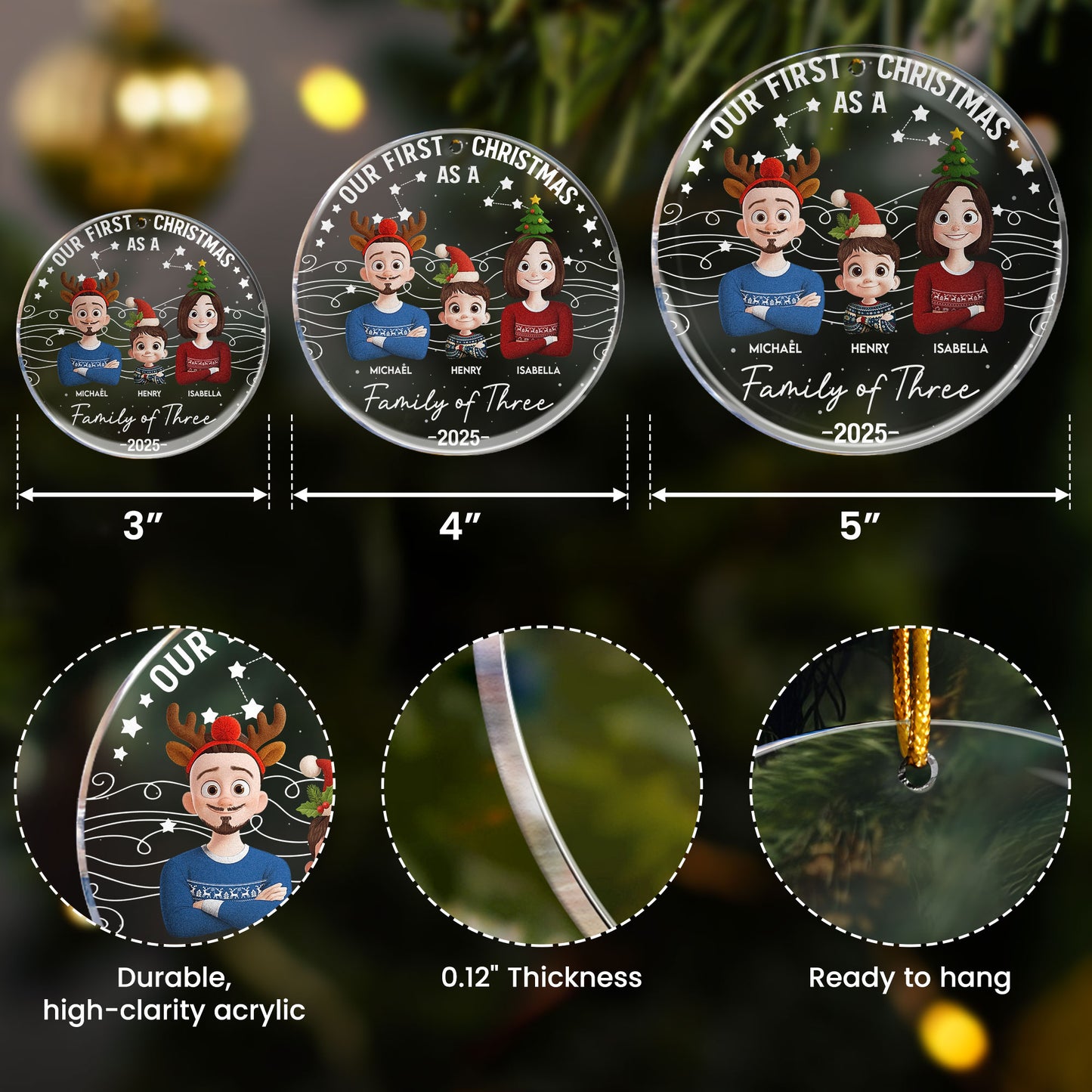 Our First Christmas 2025 - New Version - Personalized Acrylic Ornament