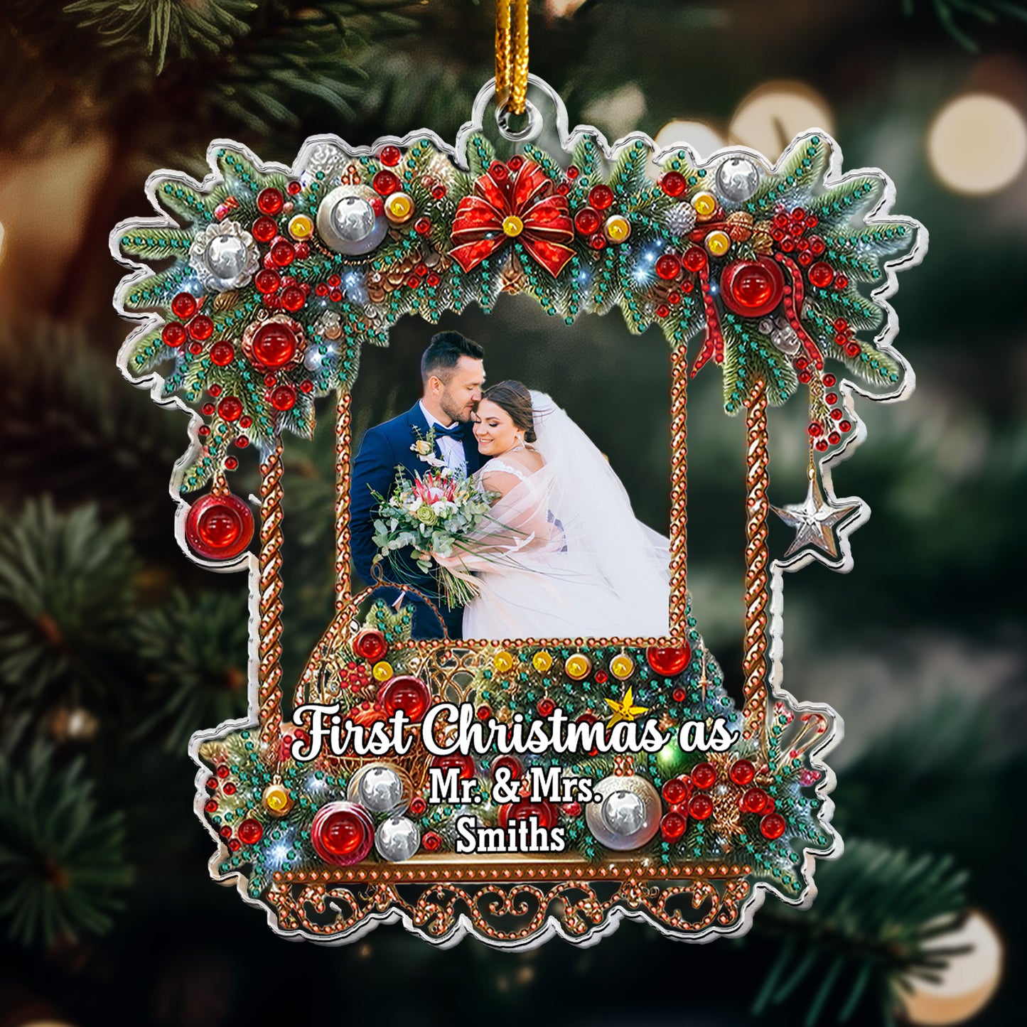 Our First Christmas - Personalized Acrylic Photo Ornament