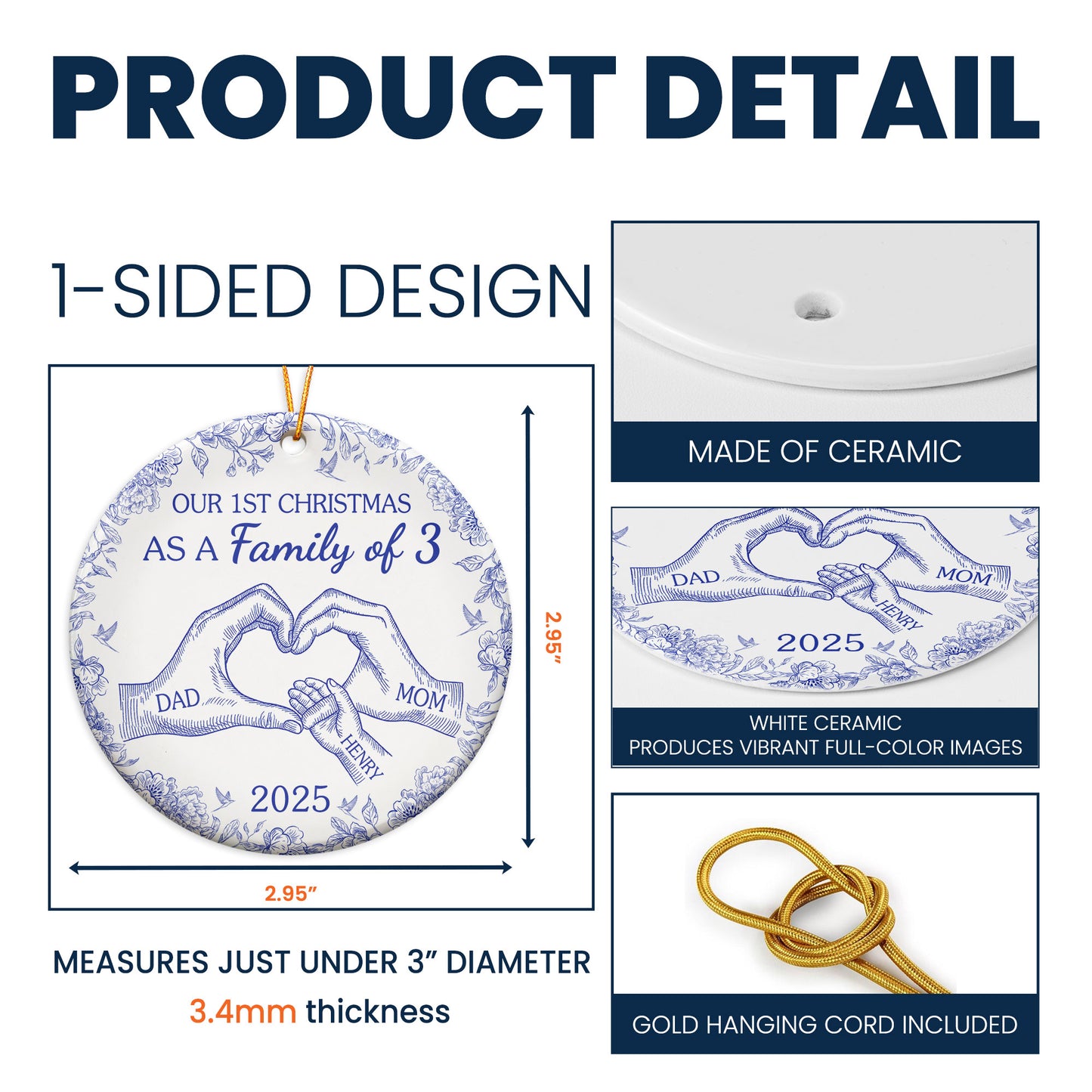 Our First Christmas - Personalized Ceramic Ornament