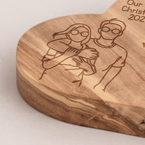 Our First Christmas - Personalized Engraved Wood Photo Plaque