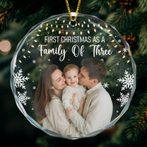 Our First Christmas Together New Mom Dad - Personalized Glass Photo Ornament