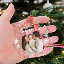 Our First Christmas Together New Mom Dad - Personalized Glass Photo Ornament
