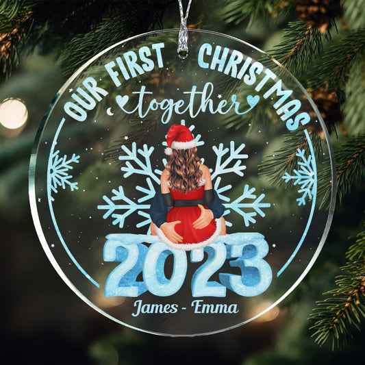 Our First Christmas Together - Personalized Glass Ornament