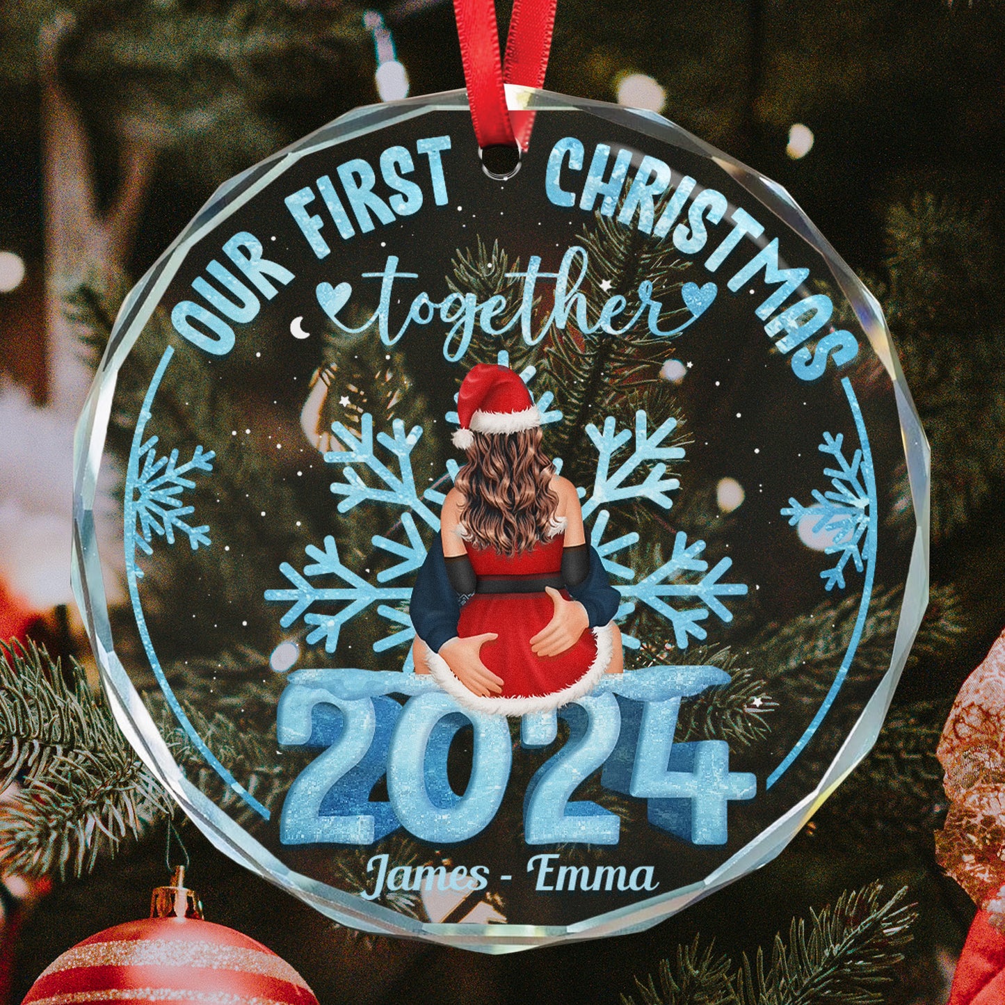 Our First Christmas Together - Personalized Glass Ornament