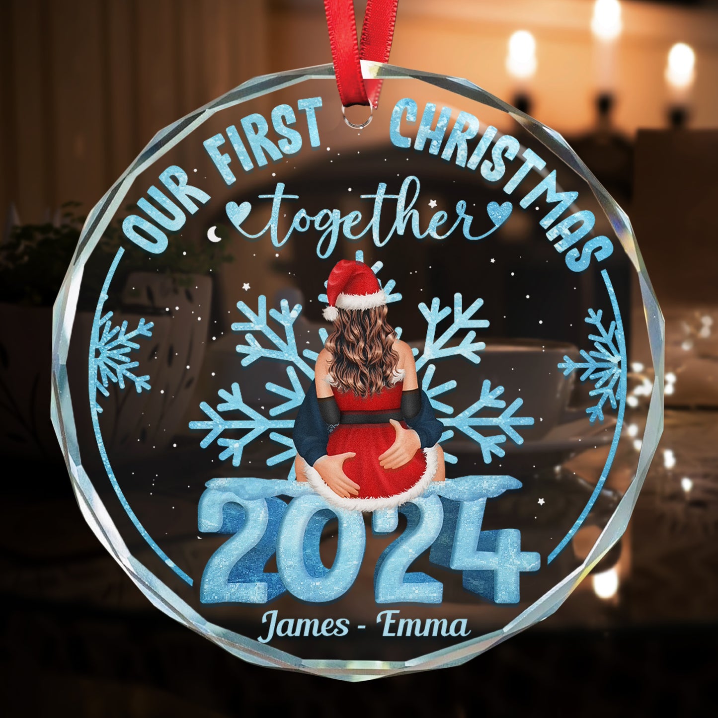 Our First Christmas Together - Personalized Glass Ornament