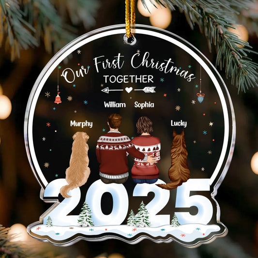Our First Christmas Together With Dogs - Personalized Acrylic Ornament