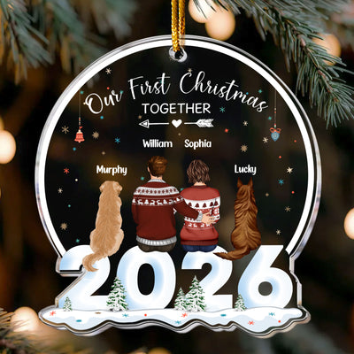 Our First Christmas Together With Dogs - Personalized Acrylic Ornament