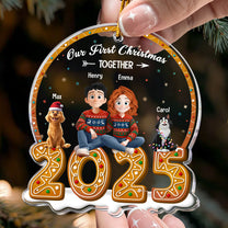 Our First Christmas Together With Pets New Version - Personalized Acrylic Ornament