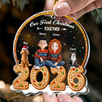 Our First Christmas Together With Pets New Version - Personalized Acrylic Ornament