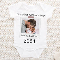 Our First Father's Day - Personalized Photo Matching Shirt