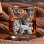 Our First Father's Day Together Cheers! - Personalized Whiskey Glass With Photo