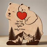 Our First Father's Day Together - Daddy Bear & Baby Bear Cub - Forest Style - Personalized Puzzle