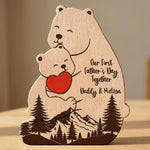 Our First Father's Day Together - Daddy Bear & Baby Bear Cub - Forest Style - Personalized Puzzle